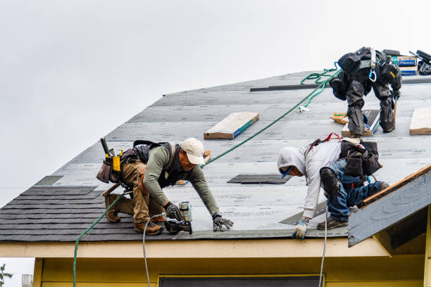 Professional Gutter Installation technician working in Low Moor, IA